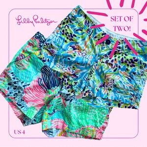 SET OF 2 ! Lilly Pulitzer Callahan Shorts size US 4 like new
